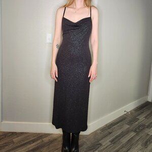 Vintage BEBE black sparkling slip Sz M